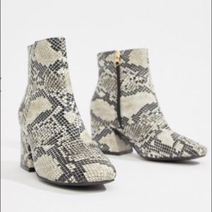 ASOS DESIGN Ankle Boots in Snake